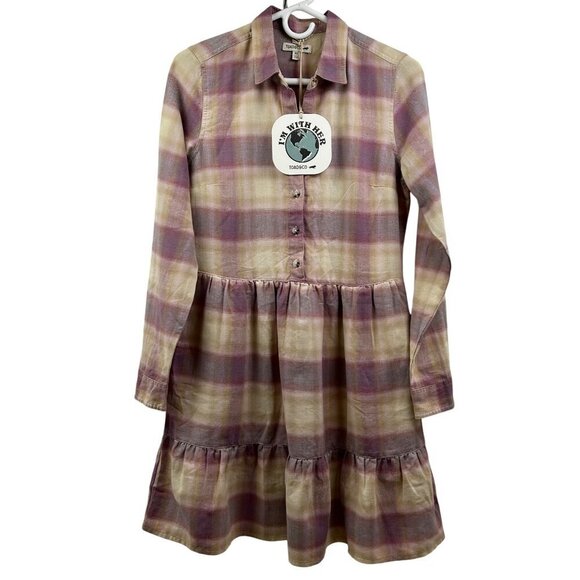 TOAD & CO RE-FORM TIERED DRESS DAWN PURPLE BEIGE SIZE EXTRA SMALL - Picture 4 of 9